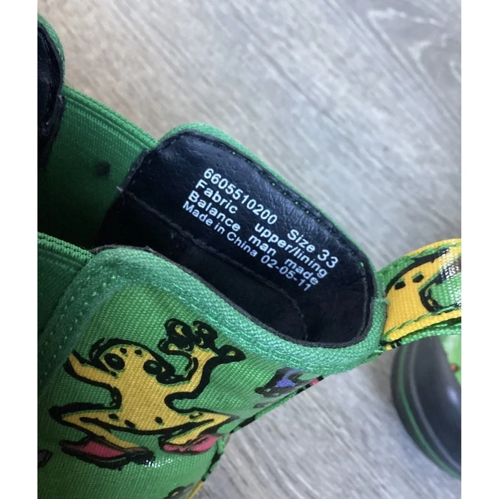 Dansko Vicki Vegan Kids Youth Size 3 EU 33 Green Rain Boots with Colorful Frogs